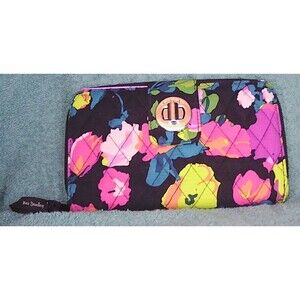 VERA BRADLEY RFID Turnlock Wallet HAVANA ROISE TURN LOCK Clutch 7.5X4.5"